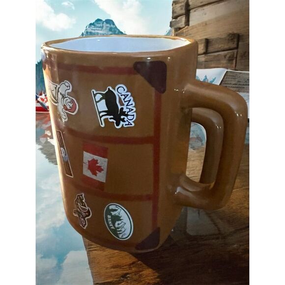 Canada Souvenir Coffee Mug Ceramic Cup Banff Bonhomme Moose Flag Niagara Falls - Picture 2 of 8